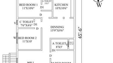 28-3X45-6 WEST FACING HOUSE PLAN