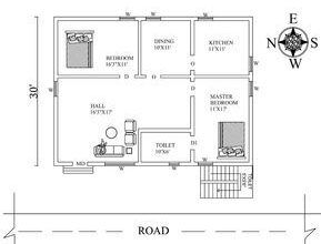 40X30 WEST FACING HOUSE PLAN